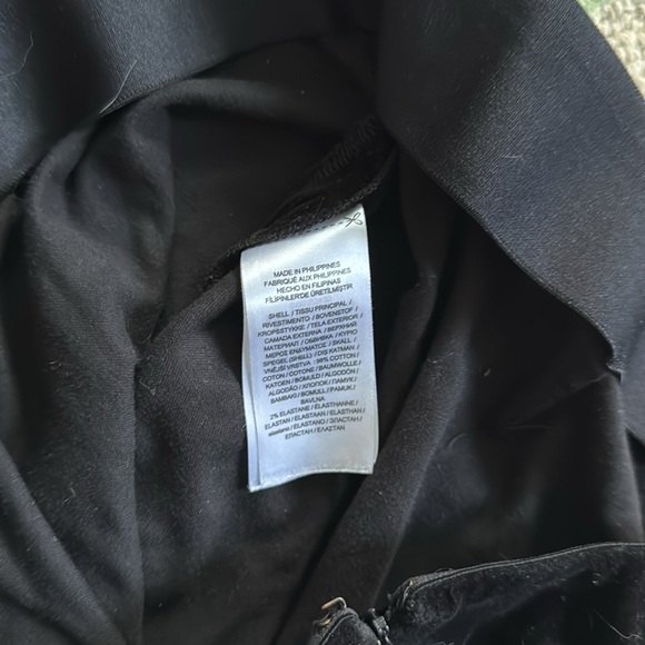 Lauren elastic waist side zipper straight black velvet ankle pants 14 - Picture 4 of 4